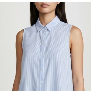 Sleeveless Blue Striped Women's Top